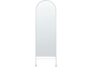 4255664857613 - Wandspiegel Weiß Eisen Glas 45 x 145 cm Oval Hängedekoration Modern Minimalistisch Wohnzimmer Schlafzimmer Flur