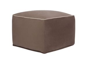 4255664857859 - Beliani - Pouf Braun Samtstoff Quadratisch 50 x 50 x 30 cm mit Paspel Modern Wohnzimmer Schlafzimmer Ausstattung Deko Sitzhocker Fußhocker Bodenkissen