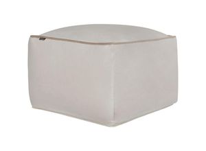 4255664857880 - Beliani - Pouf Hellbeige Samtstoff Quadratisch 50 x 50 x 30 cm mit Paspel Modern Wohnzimmer Schlafzimmer Ausstattung Sitzhocker Fußhocker Bodenkissen