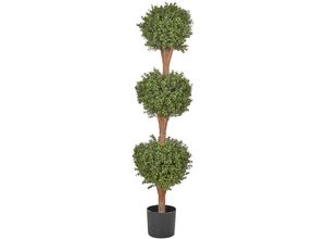 4255664858160 - Beliani - Künstliche Topfpflanze Buxus Kugelbaum Grün Kunststoff Blätter Material Massivholz Stamm 154 cm Dekorative Indoor Outdoor Garten Accessoire