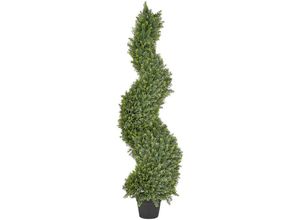 4255664858221 - Beliani - Künstliche Topfpflanze Spiralbaum grün Kunststoff Blätter Material Metall Konstruktion 126 cm Dekoration für Innen und den Außenbereich