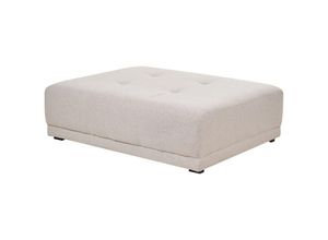 4255664860040 - Ottomane Beige Stoffbezug 125 x 96 cm Rechteckig mit Niedrigen Beinen Knopfheftung Modern Wohnzimmer Ausstattung Möbel Fußhocker Hocker