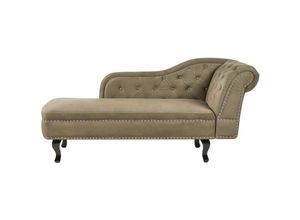 4255664860569 - Chaiselongue Rechts Olivgrün Samt mit Knopfheftug Knopfbezug Chesterfield Stil Nieten Holzbeine Glamourös Wohnzimmer Schlafzimmer Flur Diele 4255664860569 - Chaiselongue Rechts Olivgrün Samt mit Knopfheftug Knopfbezug Chesterfield Stil Nieten Holzbeine Glamourös Wohnzimmer Schlafzimmer Flur Diele