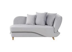 4255664860811 - Beliani - Chaiselongue Rechtsseitig Hellgrau Samtstoff mit Bettkasten Dekokissen Modern Récamiere Liegesofa Sitzmöbel Wohnzimmer Jugendzimmer