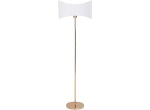 4255664863300 - Beliani - Stehlampe Gold Metall 153 cm mit Stoffschirm Kunstseide Wellenform Gewellt 1-Flammig Modern Wohnzimmer Leuchte Stehleuchte Bodenlampe 4255664863300 - Beliani - Stehlampe Gold Metall 153 cm mit Stoffschirm Kunstseide Wellenform Gewellt 1-Flammig Modern Wohnzimmer Leuchte Stehleuchte Bodenlampe