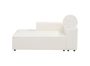 4255664864529 - Beliani - Chaiselongue Weiß Bouclé Rechtsseitig Modul-Récamiere mit Niedriger Rückenlehne Wohnzimmermöbel Modern Skandi Wohnzimmer Ausstattung Möbel