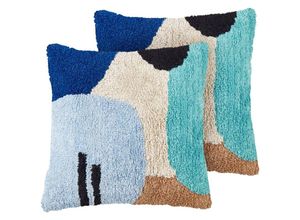 4255664865632 - Beliani - Dekokissen 2er Set Mehrfarbig aus Baumwolle Getuftet 45 x 45 cm Quadratisch Abnehmbarer Bezug für Wohnzimmer Schlafzimmer Sofa Sessel Bett 4255664865632 - Beliani - Dekokissen 2er Set Mehrfarbig aus Baumwolle Getuftet 45 x 45 cm Quadratisch Abnehmbarer Bezug für Wohnzimmer Schlafzimmer Sofa Sessel Bett