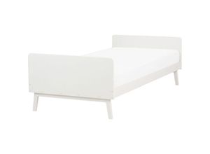 4255664868282 - Beliani - Bett Weiß aus Kiefernholz 90 x 200 cm mit Lattenrost Einzelbett Modern Skandinavischer Stil für Jugendzimmer Kinderzimmer Schlafzimmer