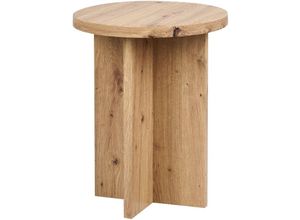 4255664868831 - Beliani - Beistelltisch Hellbraun Holzoptik Rund ⌀ 42 cm x Form Beine Kaffeetisch für Wohnzimmer