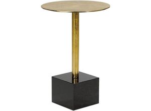 4255664869005 - Beliani - Beistelltisch Gold u Schwarz aus Metall Marmor Rund ⌀ 30 cm Elegantes Modernes Design für Wohnzimmer Schlafzimmer