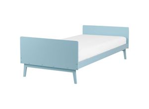 4255664869340 - Bett Hellblau aus Kiefernholz 90 x 200 cm mit Lattenrost Einzelbett Modern Skandinavischer Stil für Jugendzimmer Kinderzimmer Schlafzimmer