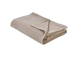 4255664870858 - Beliani - Tagesdecke Taupe aus Baumwolle 220 x 200 cm Waffelpique Modernes Design Wohnaccessoires für Bett Sofa Schlafzimmer Wohnzimmer