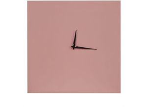 4255664871640 - Beliani - Wanduhr Rosa aus Eisen Quadratisch 40 x 40 cm Modern Minimalistisch Wohnaccessoires Dekoration für Wohnzimmer Schlafzimmer Küche Flur