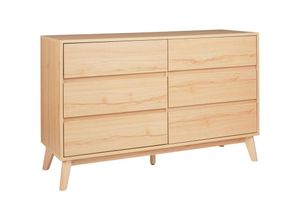 4255664872333 - Beliani - Kommode in Hellem Holz aus Spanplatte u Kiefernholz mit 6 Schubladen Modernes Design für Wohnzimmer Schlafzimmer