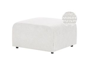 4255664872425 - Beliani - Ottomane Cremeweiß Cord-Stoffbezug Rechteckig 74x75 cm Dick Gepolstert Modern Wohnzimmer Polsterhocker Fußhocker Fußablage Hocker Sitzhocker