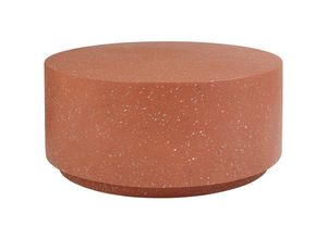 4255664874771 - Beistelltisch Hellrot Leichtbeton und Glasfaser Rund ⌀ 90 cm Terrazzo Optik Modern Outdoor & Indoor Couchtisch Wohnzimmer Ausstattung Möbel