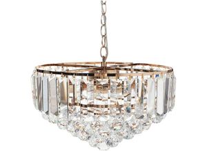 4255664875228 - Beliani - Kronleuchter Gold Metall mit Transparenten Kristallen ⌀ 49 cm 6-Flammig Glamour Stil Wohnzimmer Esszimmer Beleuchtung Ausstattung 4255664875228 - Beliani - Kronleuchter Gold Metall mit Transparenten Kristallen ⌀ 49 cm 6-Flammig Glamour Stil Wohnzimmer Esszimmer Beleuchtung Ausstattung