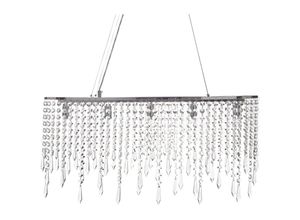 4255664875259 - Beliani - Kronleuchter Silber Eisen Chrom Finish mit Kristallen Beleuchtung Wohnzimmer Esszimmer glamourösen Stil