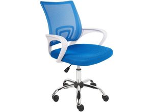 4255664876010 - Beliani - Bürostuhl Blau aus Stoff Höhenverstellbar Drehbar Wipp Funktion Modernes Design Schreibtischstuhl Drehstuhl für Home Office Büro