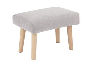 4255664879172 - Beliani - Hocker Hellgrau Stoffbezug mit Holzbeinen Rechteckig Modern Schemel Fußbank Sitzhocker Fußhocker Wohnzimmer Schlafzimmer Eingangsbereich