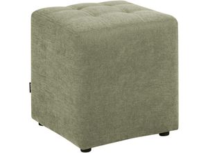 4255664879202 - Pouf Hocker Grün Stoffbezug Gesteppt Quadratisch 38 x 38 cm Modern Sitzhocker für Flur Wohnzimmer Garderobe Schlafzimmer Kinderzimmer