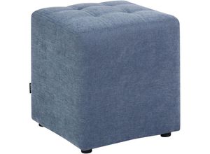 4255664879226 - Pouf Hocker Blau Stoffbezug Gesteppt Quadratisch 38 x 38 cm Modern Sitzhocker für Flur Wohnzimmer Garderobe Schlafzimmer Kinderzimmer