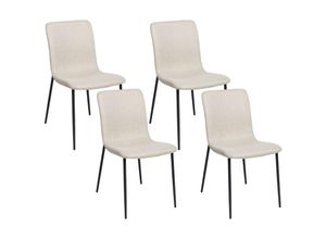 4255664882295 - Beliani - Esszimmerstühle 4er Set Hellbeige aus Stoff Gepolstert mit Schwarzen Beinen Elegant Moderner Stil für Esszimmer