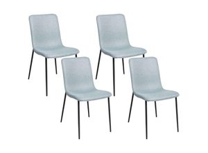 4255664882301 - Beliani - Esszimmerstühle 4er Set Hellblau aus Stoff Gepolstert mit Schwarzen Beinen Elegant Moderner Stil für Esszimmer