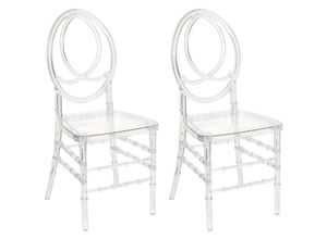 4255664882332 - Beliani - Esszimmerstuhl 2er Set Transparent aus Kunststoff Moderner Stil Designerstühle für Esszimmer Küche