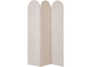 4255664883438 - Akustik Raumteiler Beige Stoff und Stahl 160 x 120 cm 3-teilig Modern Büro Stellwand Paravent Wohnzimmer Schlafzimmer Innenbereich