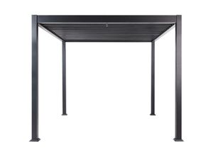 4255664885562 - Garten Pergola Schwarz Aluminium mit Lamellendach Freistehend Wasserdicht Quadratisch Sonnenschutz Gartenausstattung Garten Terrasse Pavillon