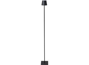 4255664890610 - Beliani - Stehlampe Schwarz Metall Kabellos Wiederaufladbar Akku Touch Funktion Dimmfunktion usb Kabel Indoor Outdoor Stehleuchte