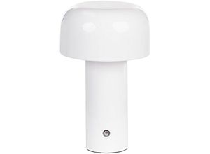 4255664890702 - Beliani - Tischlampe Weiß Metall Kabellos Wiederaufladbar Akku Touch Funktion led Dimmfunktion usb Kabel Indoor Outdoor Tischleuchte Schreibtischlampe