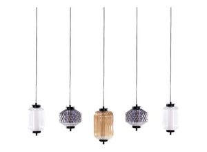 4255664898654 - Beliani - led Hängelampe Mehrfarbig mit 5 Glasschirmen Transparent Glas Metall Modernes Design Pendelleuchte Hängeleuchte für Esstisch Esszimmer