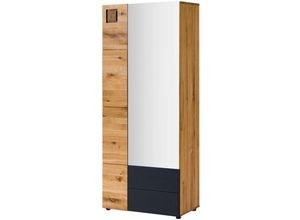 4255672500501 - Garderobenschrank mit Spiegel Wildeiche 82x44x196 natur lackiert   geölt kitzbühel 136