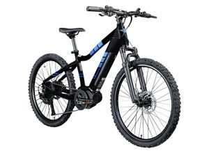 4255676603598 - Z240 E Bike Mountainbike 24 Zoll EMTB 130-145 cm Jugendliche ab ca 8 Jahre Pedelec Fahrrad 9 Gang Mittelmotor schwarz blau