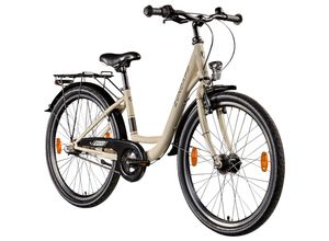 4255676604489 - C400 Jugendfahrrad 24 Zoll Fahrrad ab 130-145 cm 3 Gang Tiefeinsteiger beige