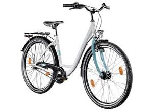 4255676604496 - C500 Damenfahrrad 26 Zoll Cityrad 160 - 175 cm mit 3 Gang Nabenschaltung weiß mint