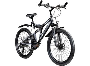 4255676605622 - Blue 50 Mountainbike Fully 24 Zoll Fahrrad 130-150cm MTB ab 8 Jahre