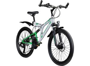 4255676605646 - Blue 50 Mountainbike Fully 24 Zoll Fahrrad 130-150cm MTB ab 8 Jahre