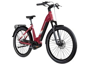4255676606094 - X800 E Bike Damen 275 Zoll Pedelec 160 - 185 cm Elektrofahrrad 550 Wh Akku 7 Gang Nabenschaltung weinrot