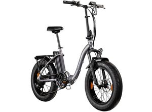 4255676607084 - Agon Aurevia E Bike Klapprad 20 Zoll Pedelec für Damen Herren 155 - 195 cm Elektrofahrrad Faltrad 7 Gang Fatbike StVZO violettgrau