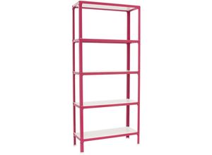 4255681532746 - Proregal-zertifizierte Qualitätsprodukte - proregal Wohnregal living koala wood mit 5 Fachböden HxBxT 180x80x30cm Fachlast 150kg Rosa Weiß - Pink