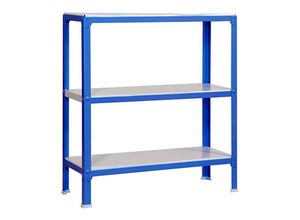 4255681533354 - Proregal-zertifizierte Qualitätsprodukte - proregal Wohnregal living koala metal mit 3 Fachböden HxBxT 90x80x30cm Fachlast 150kg Blau Weiß - Blau