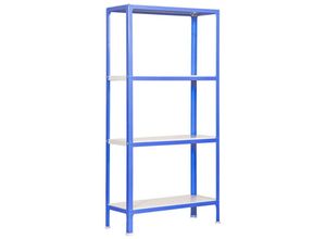 4255681533385 - Proregal-zertifizierte Qualitätsprodukte - proregal Wohnregal living koala metal mit 4 Fachböden HxBxT 160x80x30cm Fachlast 150kg Blau Weiß - Blau