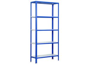 4255681533422 - Proregal-zertifizierte Qualitätsprodukte - proregal Wohnregal living koala metal mit 5 Fachböden HxBxT 180x80x40cm Fachlast 150kg Blau Weiß - Blau