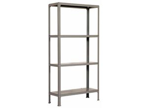 4255681533460 - Proregal-zertifizierte Qualitätsprodukte - proregal Wohnregal living koala metal mit 4 Fachböden HxBxT 160x80x30cm Fachlast 150kg Grau Grau - Grau