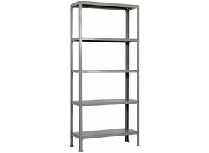 4255681533484 - PROREGAL Wohnregal LIVING KOALA METAL mit 5 Fachböden HxBxT 180x80x30cm Fachlast 150kg Grau Grau - Grau