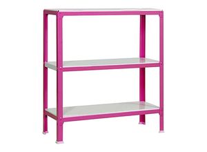 4255681533682 - Proregal-zertifizierte Qualitätsprodukte - proregal Wohnregal living koala metal mit 3 Fachböden HxBxT 90x80x30cm Fachlast 150kg Rosa Weiß - Pink