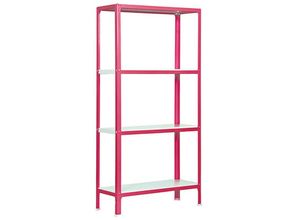 4255681533729 - Proregal-zertifizierte Qualitätsprodukte - proregal Wohnregal living koala metal mit 4 Fachböden HxBxT 160x80x40cm Fachlast 150kg Rosa Weiß - Pink